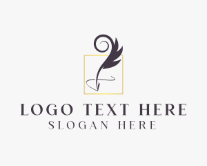 Blogger - Publishing Feather Pen logo design