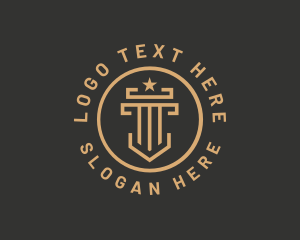 Court House - Star Legal Pillar logo design