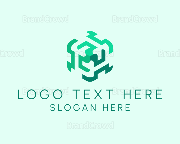 Modern Hexagon Cube Logo