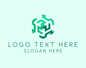 Rubiks Cube - Modern Hexagon Cube logo design