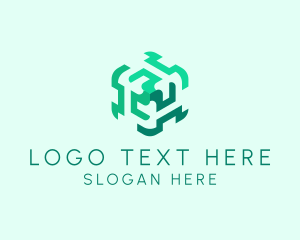 Modern Hexagon Cube Logo