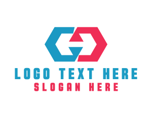 Duo - Abstract Polygon H logo design