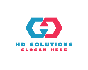  Hexagon Polygon Letter H logo design