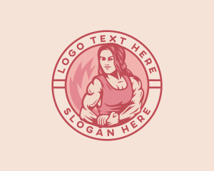 Weightlifter - Strong Woman Fitness logo design