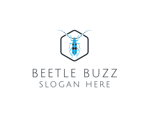 Beetle - Blue Long Beetle logo design