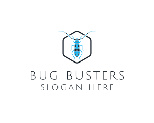 Blue Long Beetle logo design