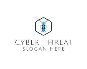 Malware - Blue Long Beetle logo design