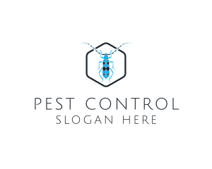 Blue Long Beetle logo design