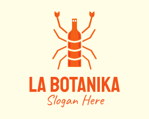 Wine Bottle - Orange Lobster Cuisine logo design