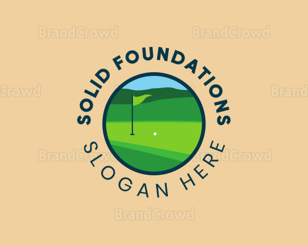 Golf Flag Badge Logo