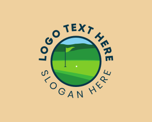 Putt - Golf Flag Badge logo design