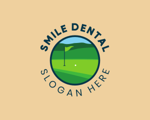 Golf Flag Badge Logo