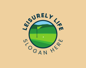 Golf Flag Badge logo design