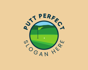 Golf Flag Badge logo design