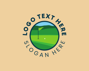 Golf Club - Golf Flag Badge logo design