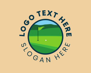 Golf Player - Green Golf Badge logo design