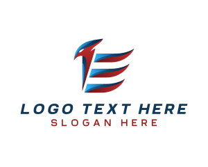 Pigeon - Eagle Flight Bird Letter E logo design