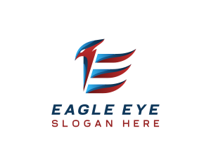 Eagle Flight Bird Letter E logo design