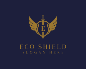 Royal Shield Wings logo design