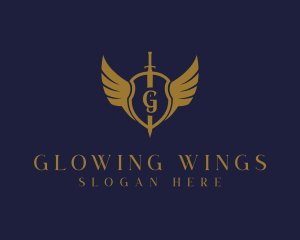 Royal Shield Wings logo design