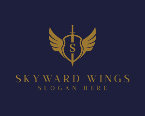 Royal Shield Wings logo design