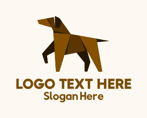 Grooming - Brown Dog Origami logo design