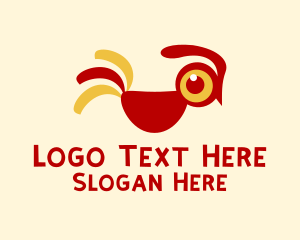 Poultry Farm - Cute Rooster Chicken logo design