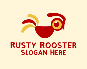 Cute Rooster Chicken  logo design