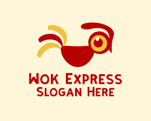 Cute Rooster Chicken  logo design