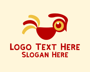 Cute Rooster Chicken  Logo