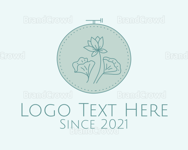 Blue Floral Embroidery Logo