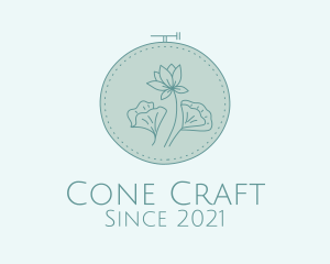 Blue Floral Embroidery  logo design