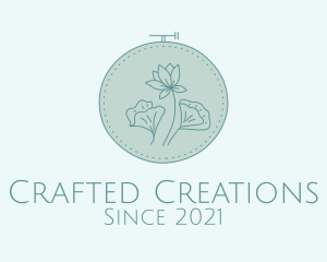 Blue Floral Embroidery  logo design