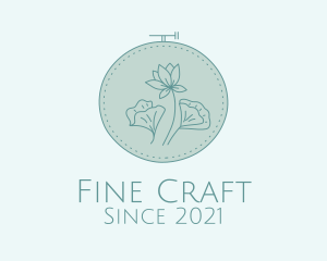 Blue Floral Embroidery  logo design