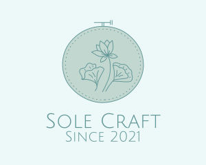 Blue Floral Embroidery  logo design