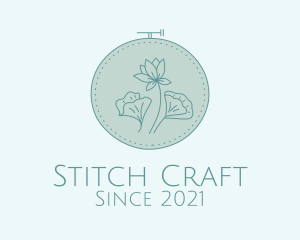 Embroidery - Blue Floral Embroidery logo design