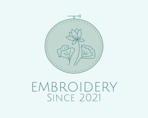 Blue Floral Embroidery  logo design