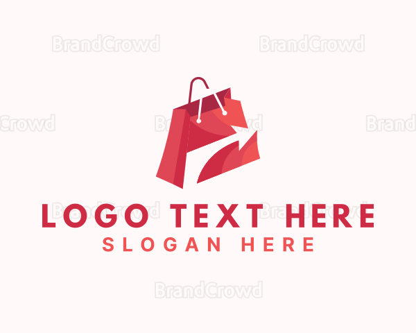 Online Shopping Bag Arrow Logo