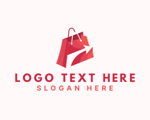 Grocery - Online Shopping Bag Arrow logo design