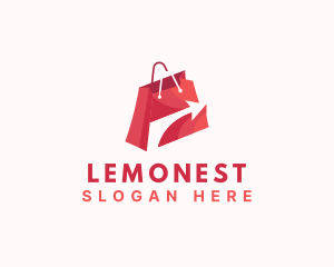 Online Shopping Bag Arrow Logo