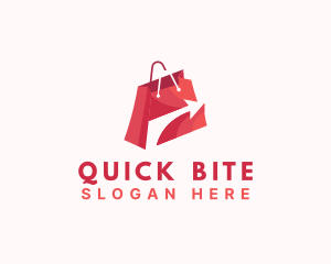 Takeout - Online Shopping Bag Arrow logo design