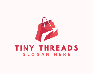 Online Shopping Bag Arrow logo design