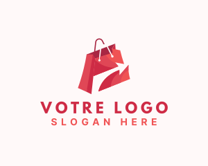 Shopping - Online Shopping Bag Arrow logo design