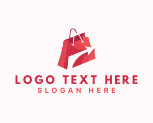Marketplace - Online Shopping Bag Arrow logo design