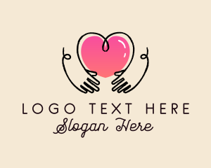 Advocacy - Scribble Hands Heart logo design