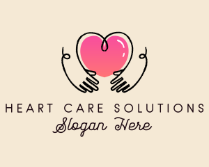 Scribble Hands Heart logo design