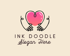 Scribble - Scribble Hands Heart logo design