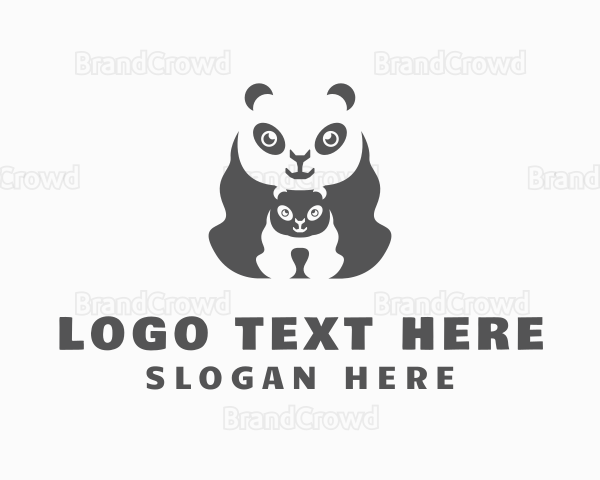 Panda Bear & Cub Logo