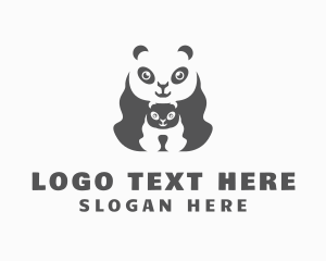 Wild - Panda Bear & Cub logo design
