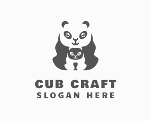 Panda Bear & Cub logo design